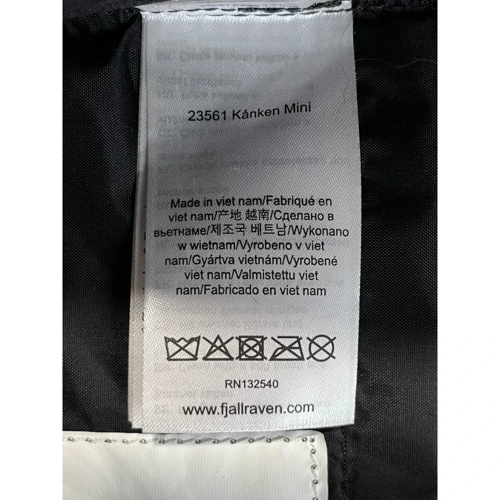Fjallraven Kanken Mini Black Backpack 23561 Small Everyday Bag